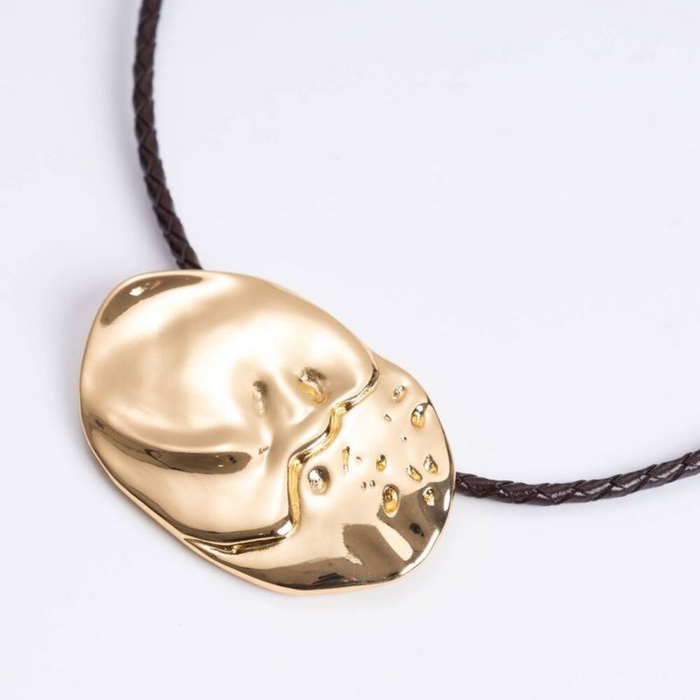 Luv Aj Granda Disc Necklace - Brown